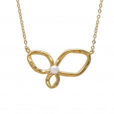 Collar Plata Dorada y Perlas